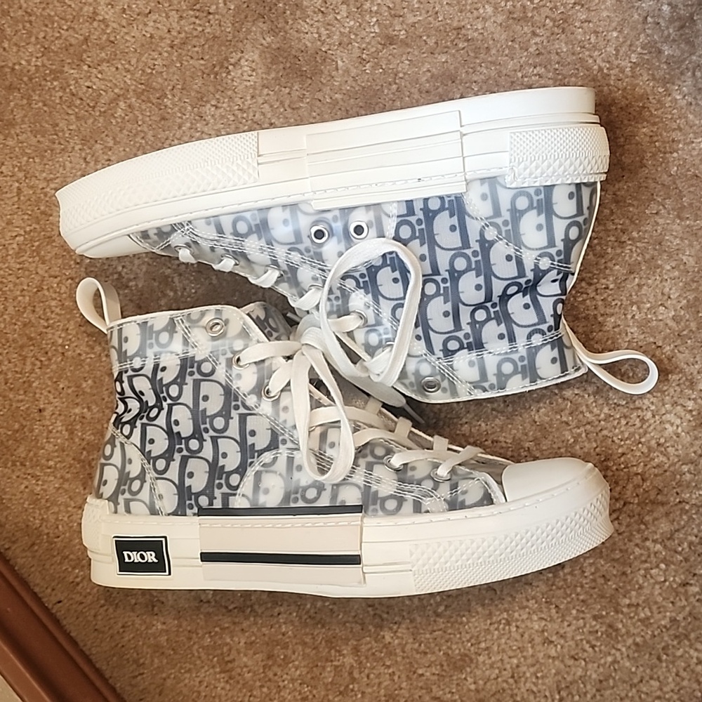 DIOR B23 High-Top Logo Oblique White Black Clear Translucent Sneakers Si… - Picture 13 of 14